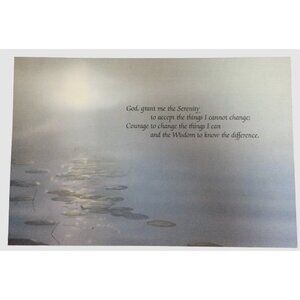 Vintage Argus Serenity Prayer Poster Print 1983 80s DIY Craft Inspirational Quot